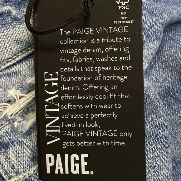 Paige Women’s Leenah High-Rise Straight Leg Jeans “Chaming Blue” Size 26P - Picture 3 of 13